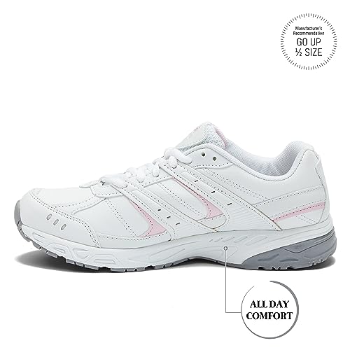 Avia womens Avi-verge Sneaker, Bright White/Avia Pink/Silver/Steel Grey, 9.5 Wide US