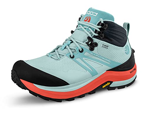 Topo Women's Trailventure 2 WP Running Shoes, Ice/Coral, 8.5