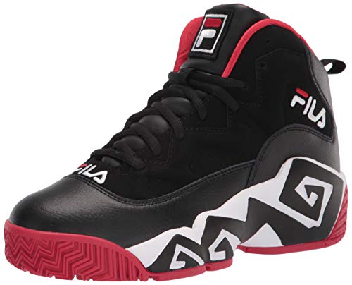 Fila Men's Mb GID Lightweight Fashion Sneakers, Black/White Red, 10