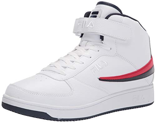Fila Men's A-High Sneaker, White/Navy/Red, Size 10.5