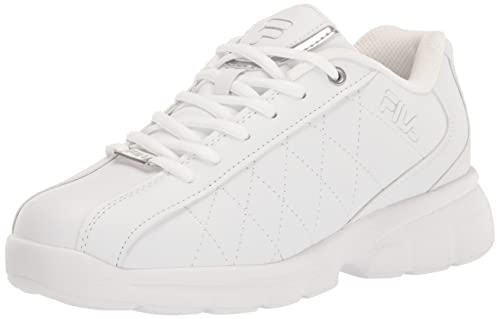 Fila Women's White/White/Metallic Silver Sneaker, Size 8