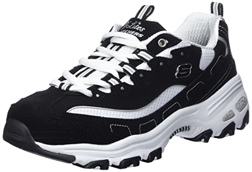 Black/White Skechers D'lites biggest fan sneakers, size 7.5