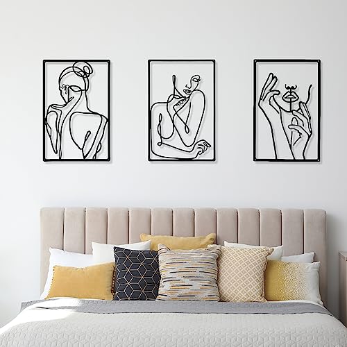 3-Piece Minimalist Abstract Woman Wall Art Set