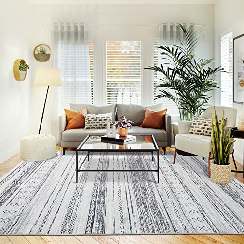 Soft 5x7 Neutral Boho Area Rug for Home