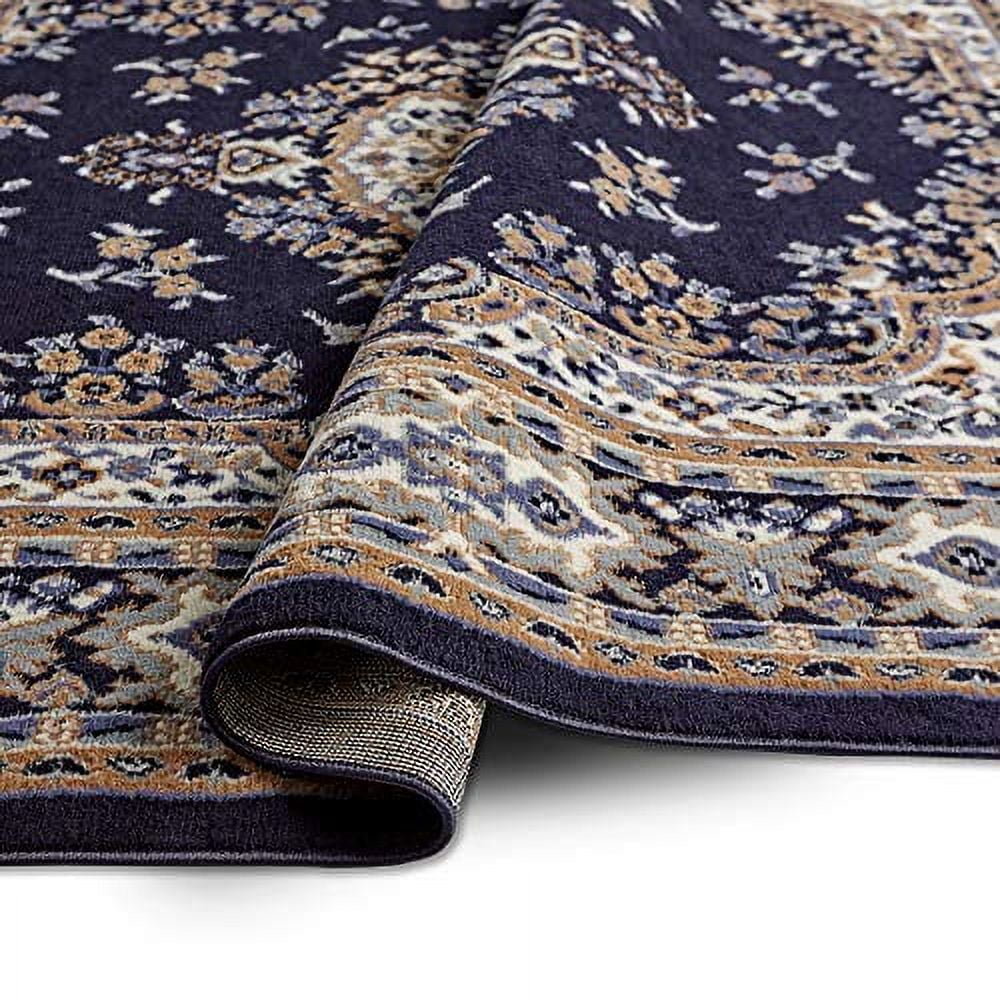 Sakarya Premium Traditional Medallion Area Rug - Navy