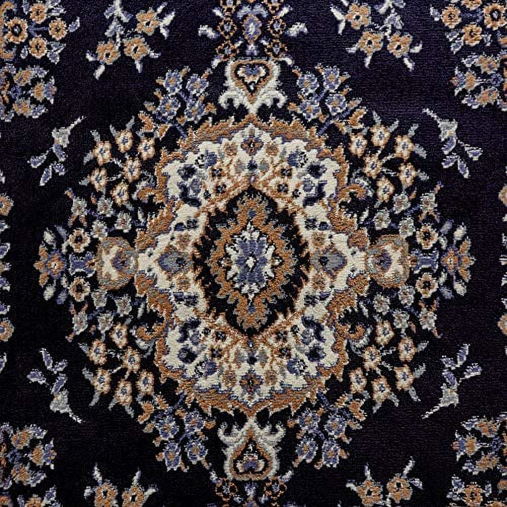 Sakarya Premium Traditional Medallion Area Rug - Navy