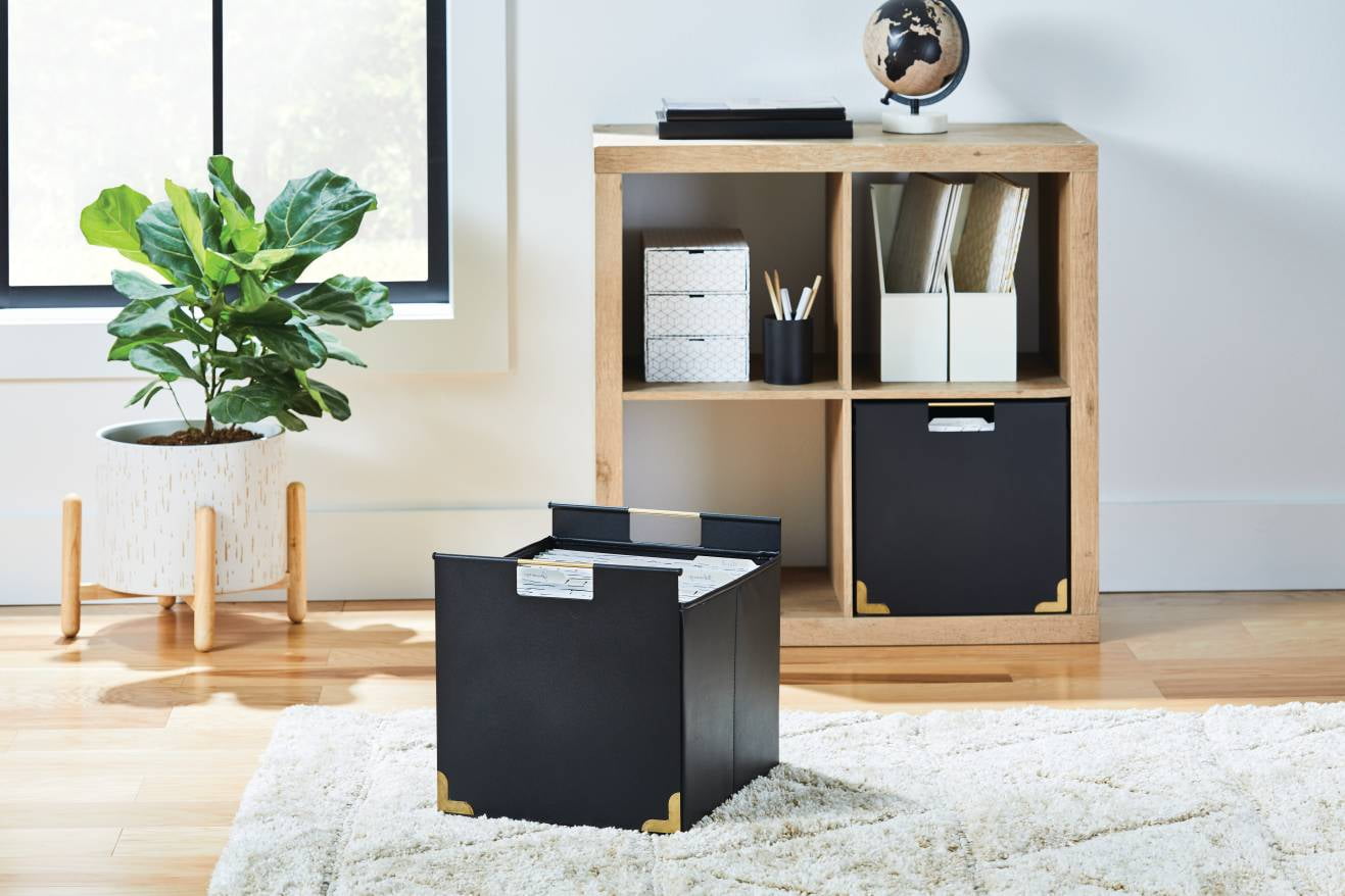 Black Metal Cube Storage Bin by Better Homes & Gardens