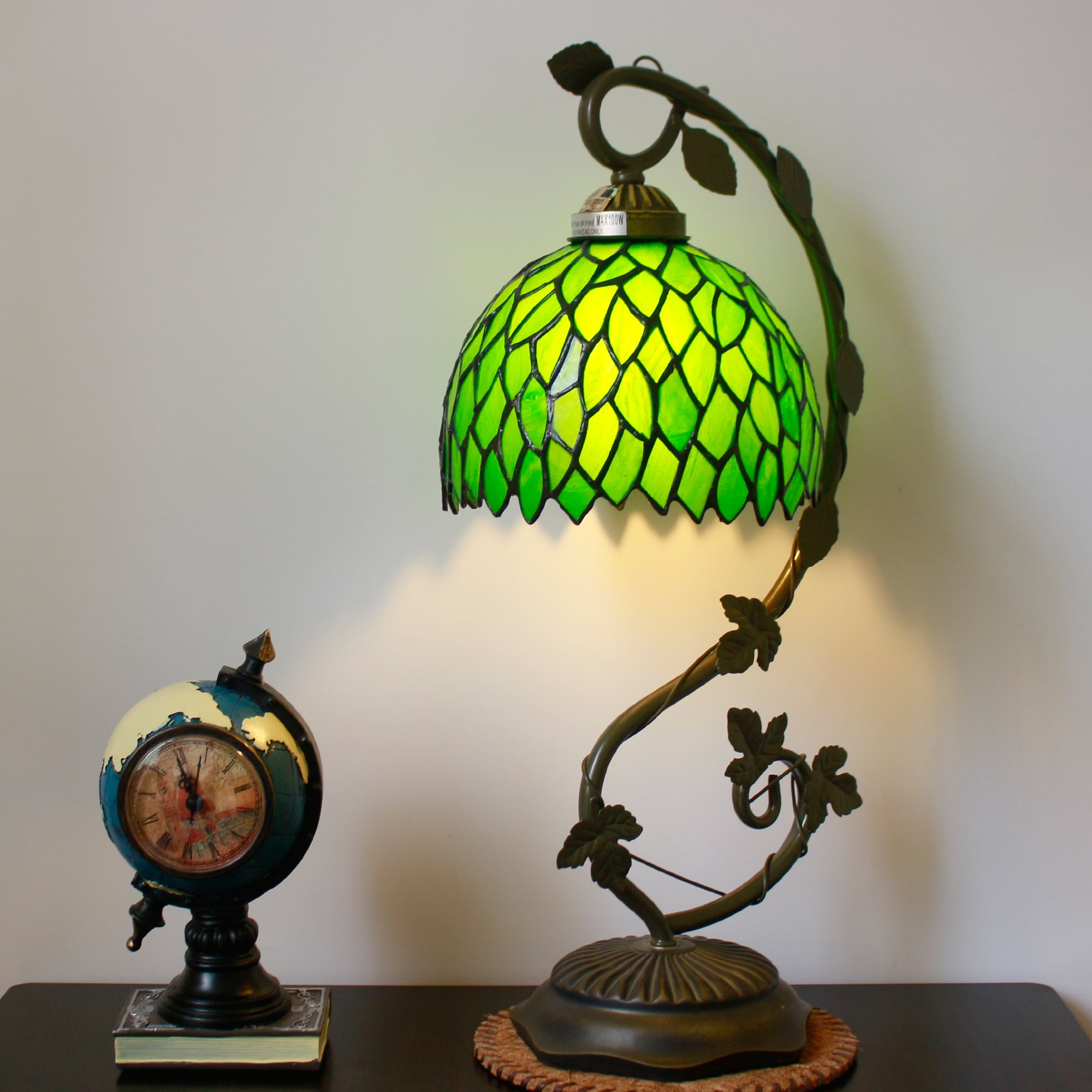 Green Wisteria Stained Glass Table Lamp