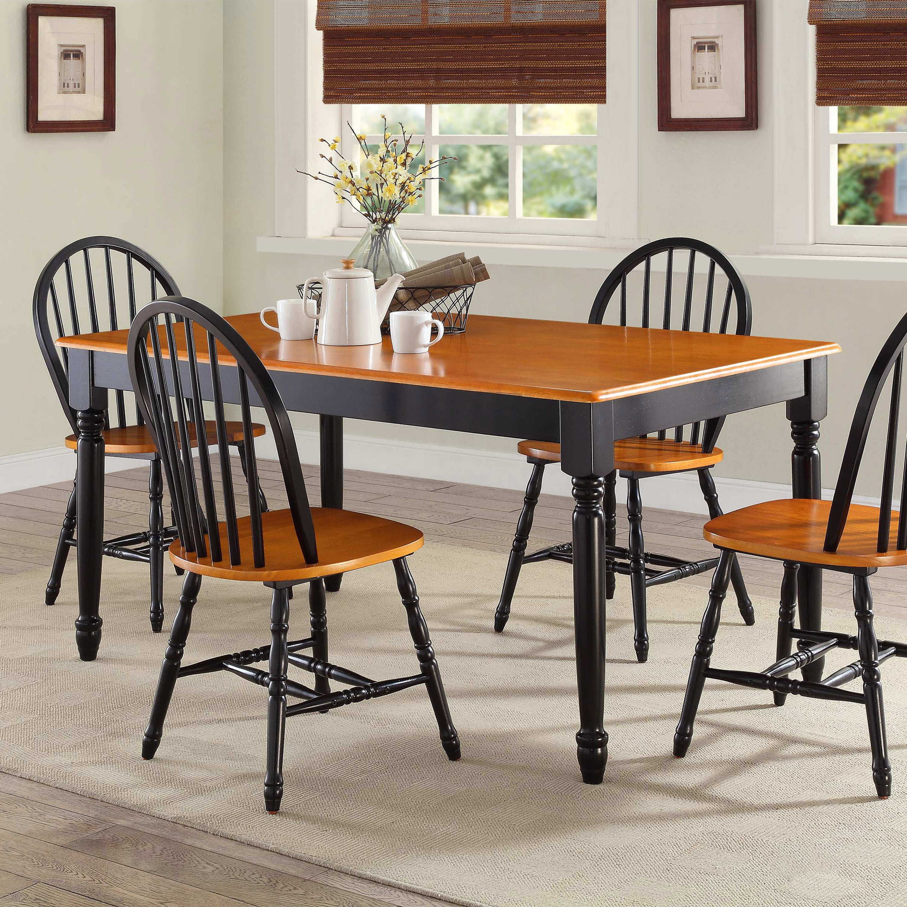 Autumn Lane Farmhouse Dining Table, Black/Oak