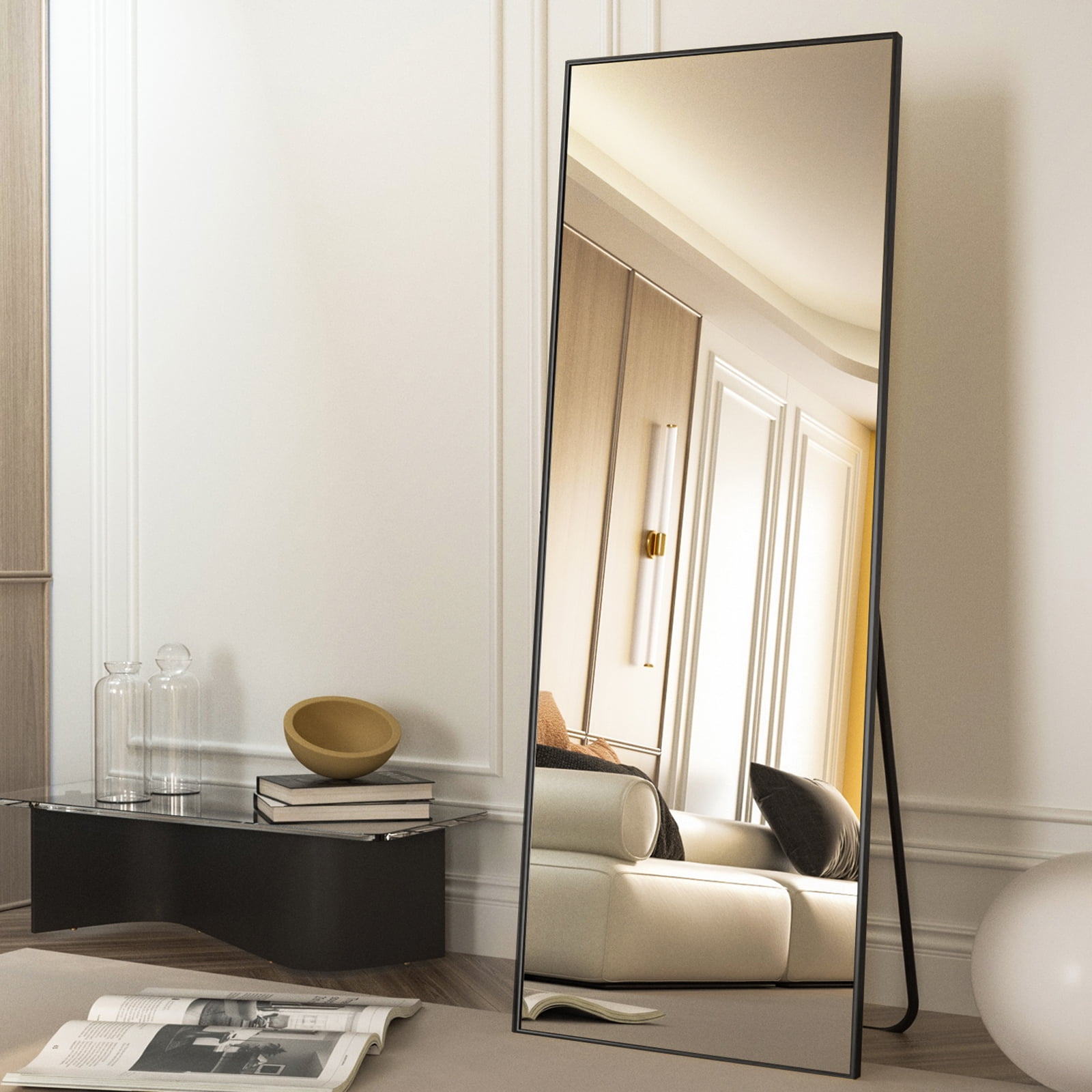 Full-Length Black Mirror for Dressing Room