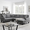 Green Modular Sectional Sofa with Ottoman, 7 Seats