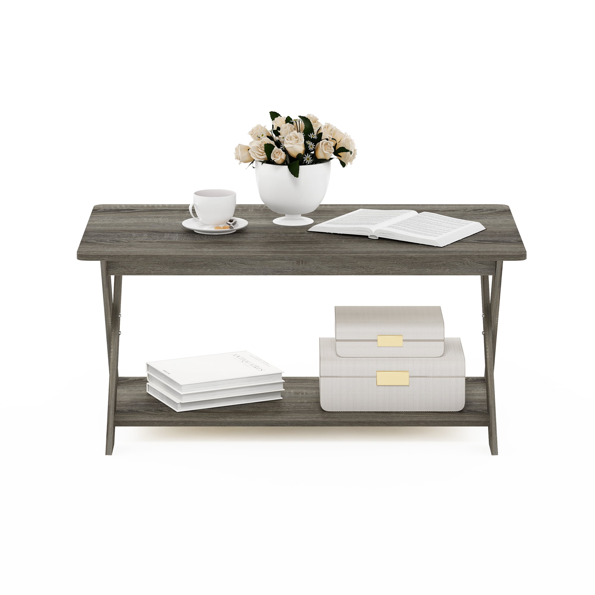 Modern Criss-Crossed Coffee Table in French Colors