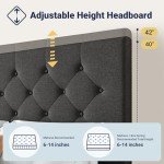 Queen Size Platform Bed with Storage and Headboard