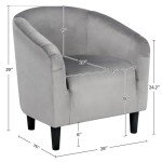 Velvet Tufted Living Room Chairs, Set of 2