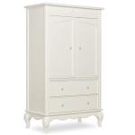 Evolur Aurora Armoire in Ivory Lace, Spacious Storage
