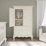 Evolur Aurora Armoire in Ivory Lace, Spacious Storage