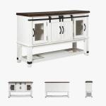 Ashley Valebeck Farmhouse Server/Buffet (White/Brown)
