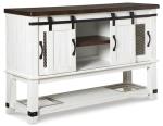 Ashley Valebeck Farmhouse Server/Buffet (White/Brown)