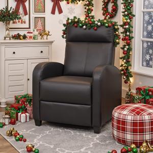Lacoo Black Home Theater Recliner with Padding