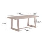 Seashell Wirebrush Dining Table - 72 Inch