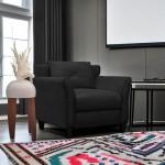 Harrington Armchair - Black, 35.4"W x 32"D x 32.7"H