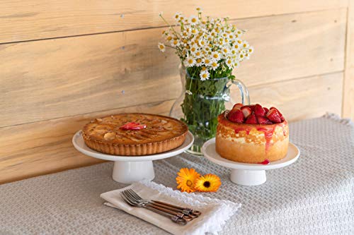 10 Strawberry Street Whittier 8.5" Cake Stand, Set of 2, White