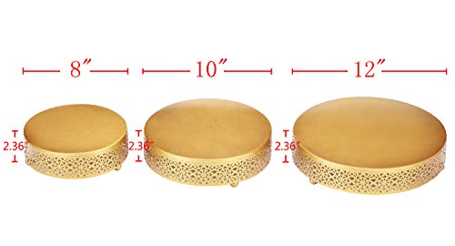 VILAVITA 3-Piece Cake Stand Set Round Metal Cake Stands Dessert Display Cupcake Stands, Gold
