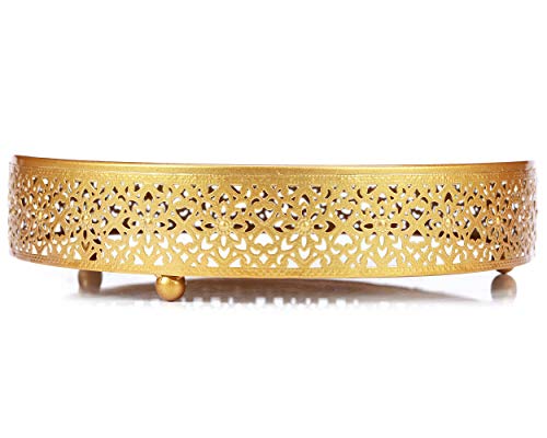 VILAVITA 3-Piece Cake Stand Set Round Metal Cake Stands Dessert Display Cupcake Stands, Gold