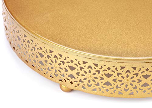 VILAVITA 3-Piece Cake Stand Set Round Metal Cake Stands Dessert Display Cupcake Stands, Gold