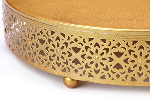 VILAVITA 3-Piece Cake Stand Set Round Metal Cake Stands Dessert Display Cupcake Stands, Gold