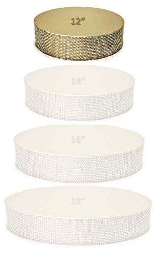 OCCASIONS Bling Wedding Cake Stand (Holds 150 lbs) Cupcake Base, Decorative Centerpiece for Parties (12" Round, Soft Gold)