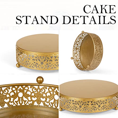 Set of 3 Gold Cake Stand,Round Metal Cake Stands, Dessert Cupcake Pastry Candy Display Plate for Wedding, Birthday, Party