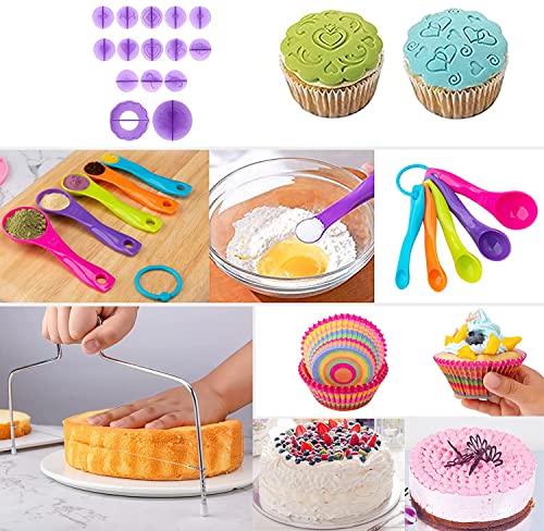 Cake Decorating Supplies 471pcs, Baking Tools Set for Cakes，Cake Turntable, Piping Icing Tips for Beginners or Professional