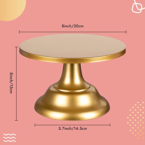 FSYEEL Round Cake Display Stands, 8 Inch Metal Cupcake Holder for Birthday Wedding Party, Fruit Desserts Buffet Tea Snack Cookies Holder, Baking Tools Anniversary Baby Shower Kitchen Cake Stand, Pink