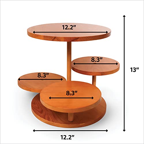 Cupcake Tower Stand 4 Tier Round for 50 Cupcakes, Wood Cake Stand with Tiered Display Decor, Farmhouse Tiered Stand Decor, Cupcake Display for Birthday Graduation Baby Shower Tea Party