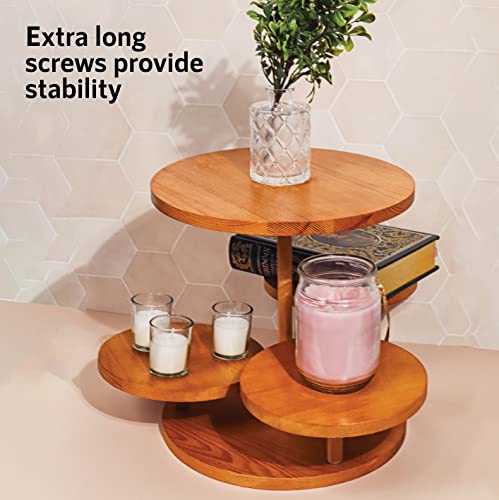 Cupcake Tower Stand 4 Tier Round for 50 Cupcakes, Wood Cake Stand with Tiered Display Decor, Farmhouse Tiered Stand Decor, Cupcake Display for Birthday Graduation Baby Shower Tea Party