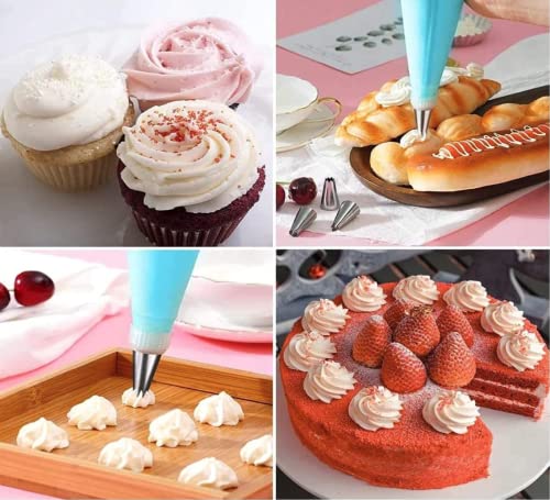 Piping Bags and Tips Set for Beginners, Cake Decorating Supplies Kit for Baking with Pastry Bags and Tips, Icing Tips, Couplers,Silicone Ties,Cake Decorating Tools for Cupcake Cookies Decoration