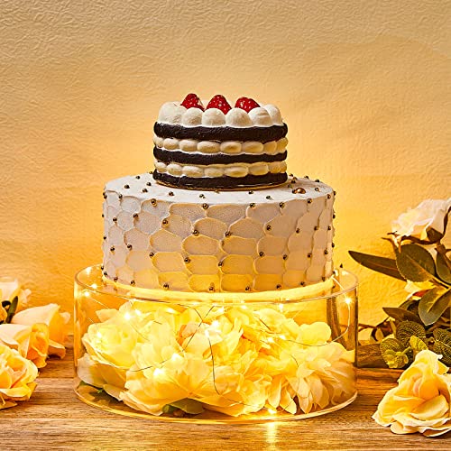 3 Pcs Acrylic Cake Stand Clear Cake Riser Cake Cupcake Dessert Display Stand Cake Tier Round Cylinder Display Riser Display Box for Wedding Birthday Party (6 Inch, 8 Inch, 10 Inch)
