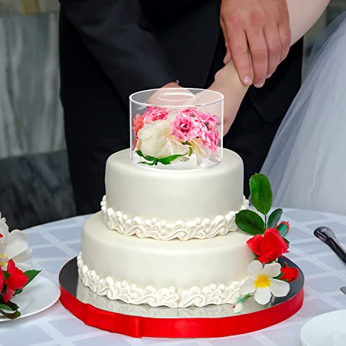 3 Pcs Acrylic Cake Stand Clear Cake Riser Cake Cupcake Dessert Display Stand Cake Tier Round Cylinder Display Riser Display Box for Wedding Birthday Party (6 Inch, 8 Inch, 10 Inch)