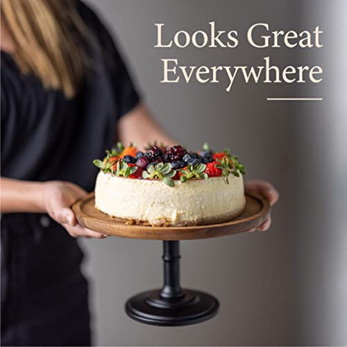Wood Cake Stand Cake & Cupcake Display for Home & Kitchen Weddings & Birthdays by Bunam, Black