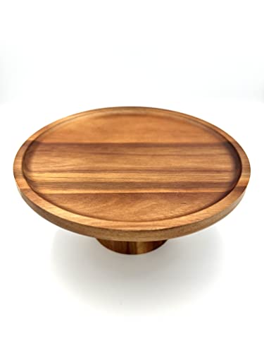 Bamboo Cake Stand | Handmade (13") Wooden Cake Stand for Snacks or Cupcakes, Rustic Cake Stands for Dessert Tables, Birthday Parties, & Wedding Decorations