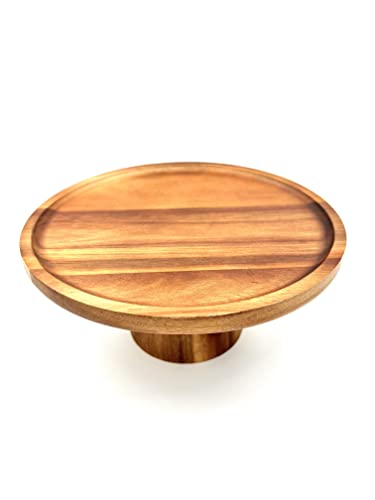 Bamboo Cake Stand | Handmade (13") Wooden Cake Stand for Snacks or Cupcakes, Rustic Cake Stands for Dessert Tables, Birthday Parties, & Wedding Decorations