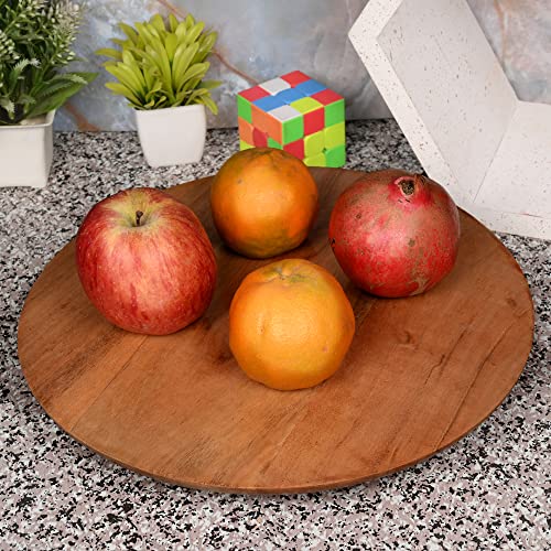 Samhita Acacia Wood Cake Stand Rotating – Rustic Cake Stand Cake Stands for Dessert Table, Birthday Parties & Weddings ( 12" x 12" x 2")