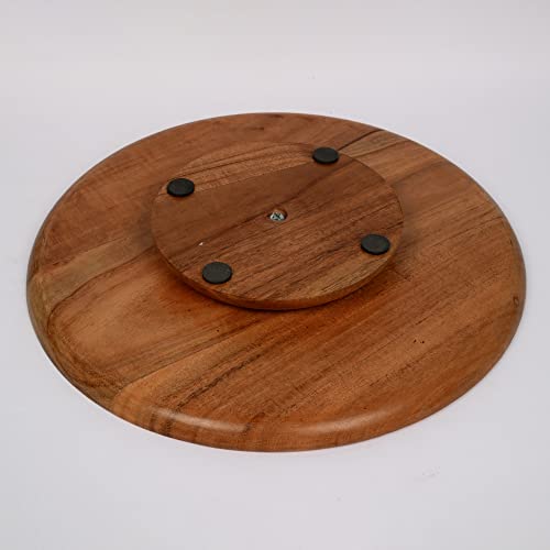 Samhita Acacia Wood Cake Stand Rotating – Rustic Cake Stand Cake Stands for Dessert Table, Birthday Parties & Weddings ( 12" x 12" x 2")