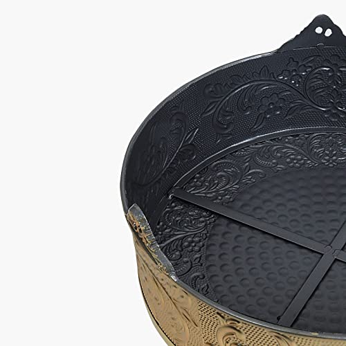 Efavormart 18 inch Gold Round Embossed Metal Cake Plateau Stand Riser Wedding Birthday Party Dessert Cake Pedestal Display Plate