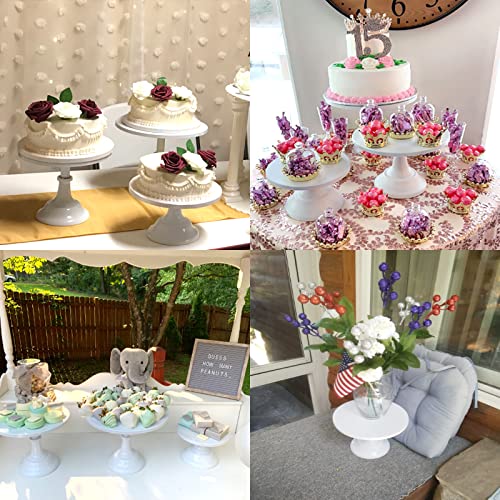 3 Pcs Cake Stand, Cake Pop Stand Set of Disc Diameter 8" 10" 12", Tall Cake Stands for Dessert Table, Perfect Display for Wedding, Party, Birthday, Baby Shower, Decorations (White)