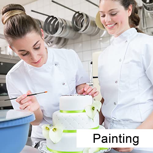 15pcs Cake Painting Brushes, Cake Decorating Brushes Kit Food Safe Paint Brush Tools,Fondant Sugar Cookie Painting Brushes Supplies for Cookie Cake Decoration (Black)