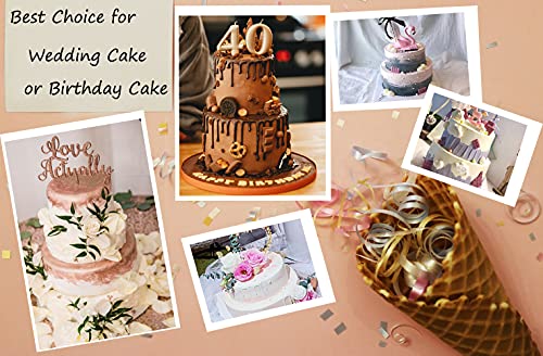 KISEER 5 Pieces Cake Separator Plates Stands with 24 Pieces Plastic Cake Dowels Rods and 15 Pieces Clear Cake Sticks Support Stacking for 4 6 8 10 12 Inch Tiered Cakes