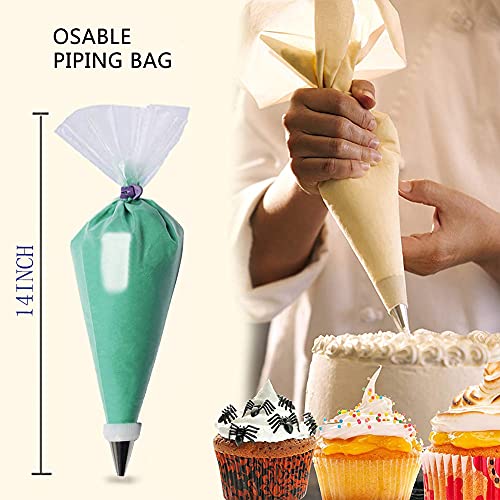 Piping Bags Disposable - Thickened 100 Pieces 14 Inch Heavy Duty Anti Burst Piping Pastry Bags, for Cream Icing Frosting Cookie Cake Decorating Supplies