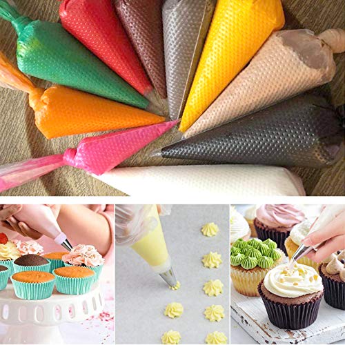 Piping Bags Disposable - Thickened 100 Pieces 14 Inch Heavy Duty Anti Burst Piping Pastry Bags, for Cream Icing Frosting Cookie Cake Decorating Supplies